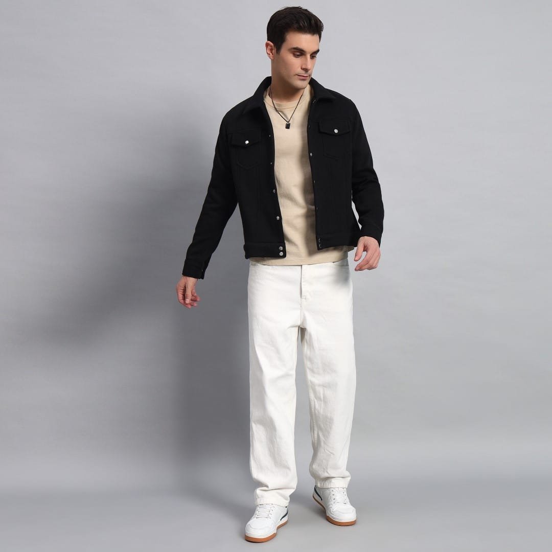 BLACK TRUCKER JACKET