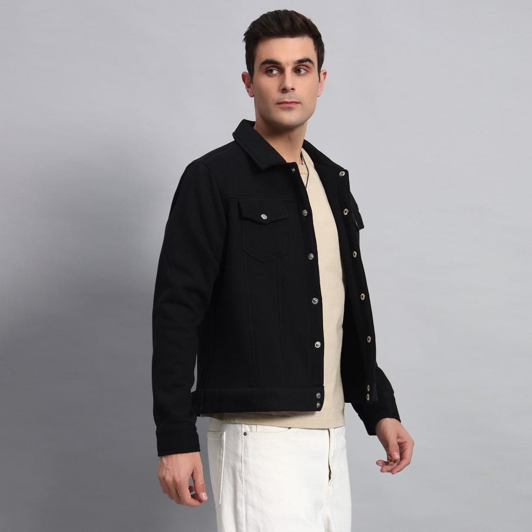 BLACK TRUCKER JACKET