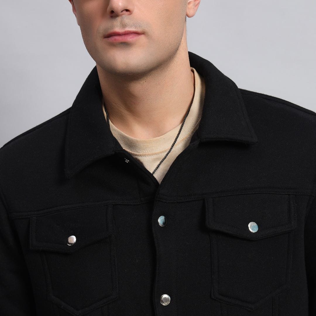 BLACK TRUCKER JACKET