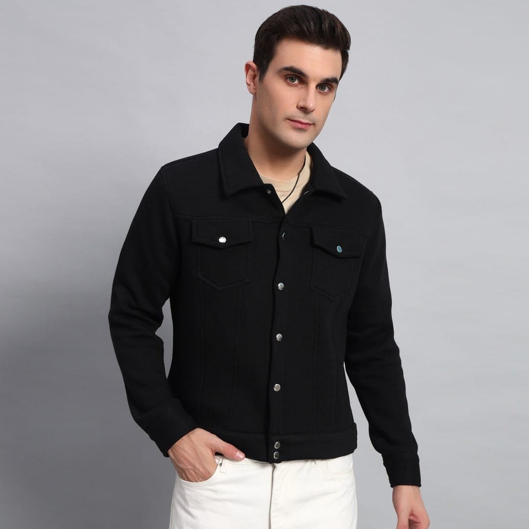 BLACK TRUCKER JACKET