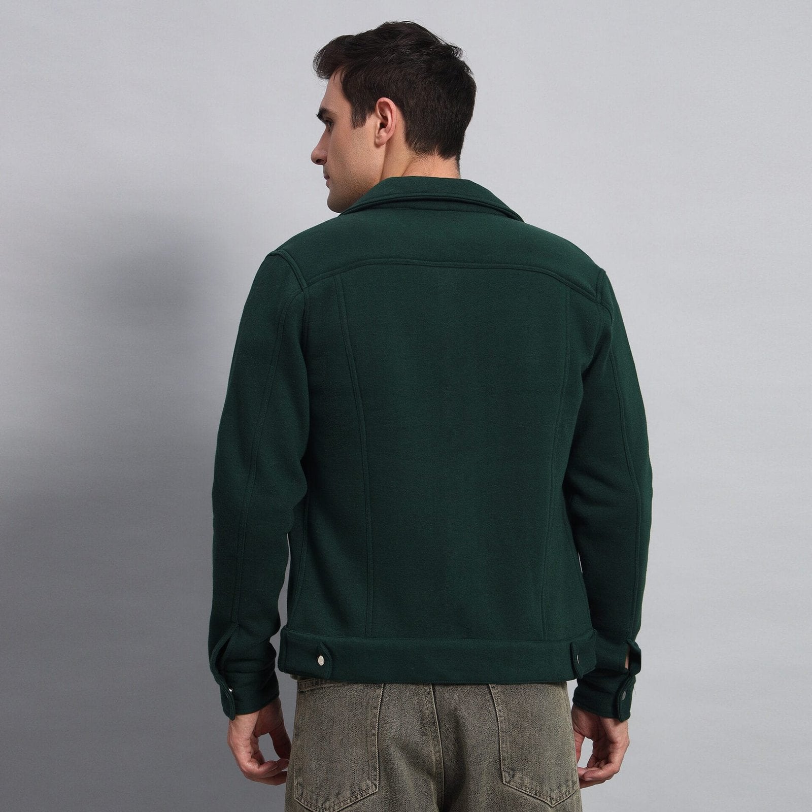 DARK GREEN TRUCKER JACKET