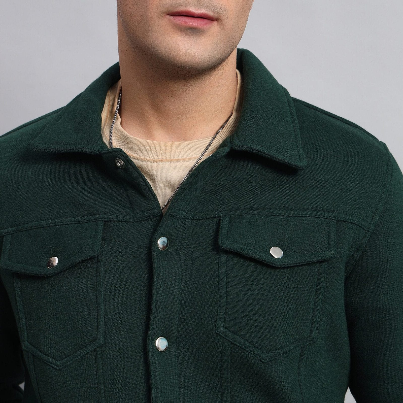 DARK GREEN TRUCKER JACKET