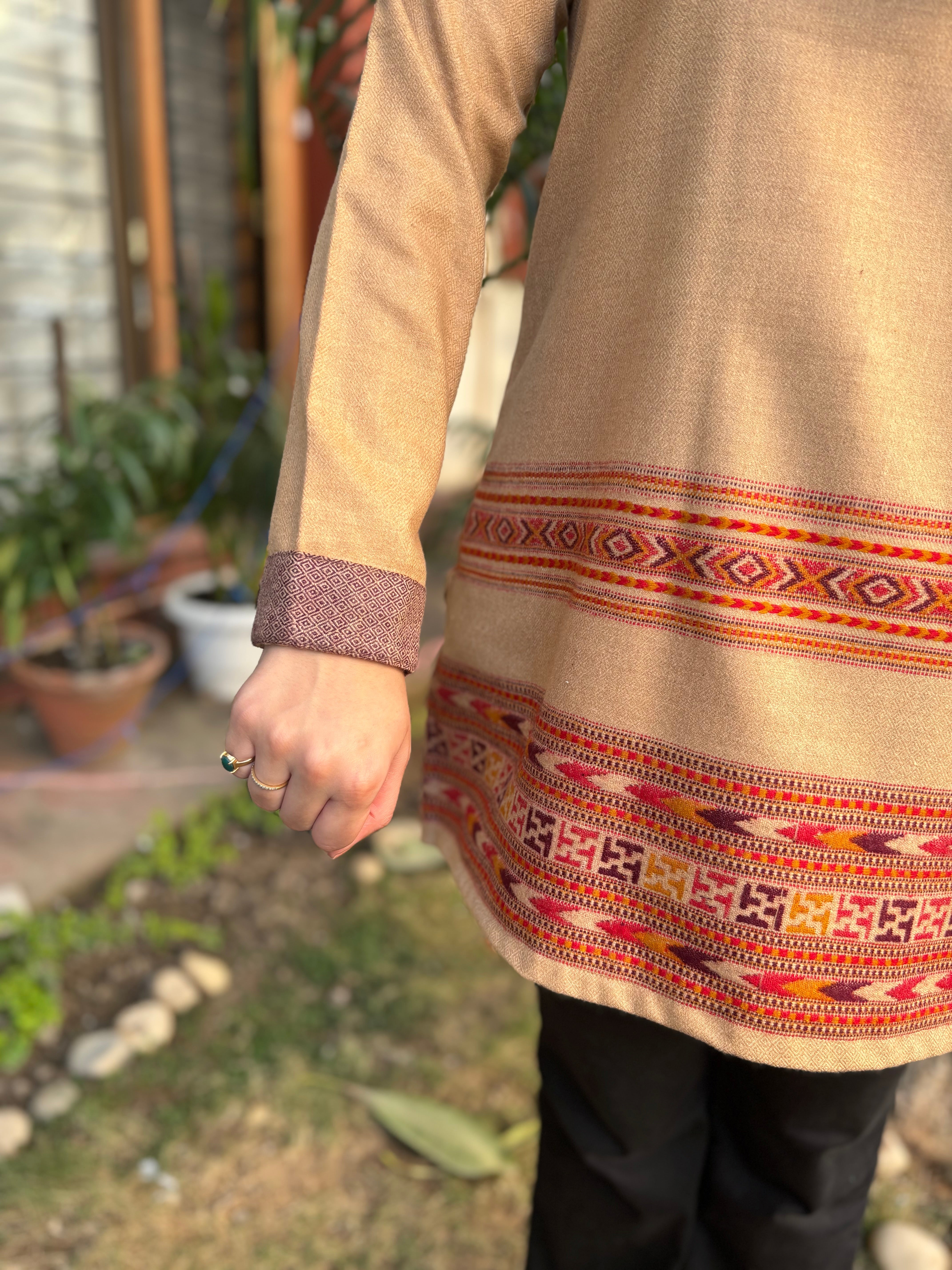 Beige Kullu woollen Kurti