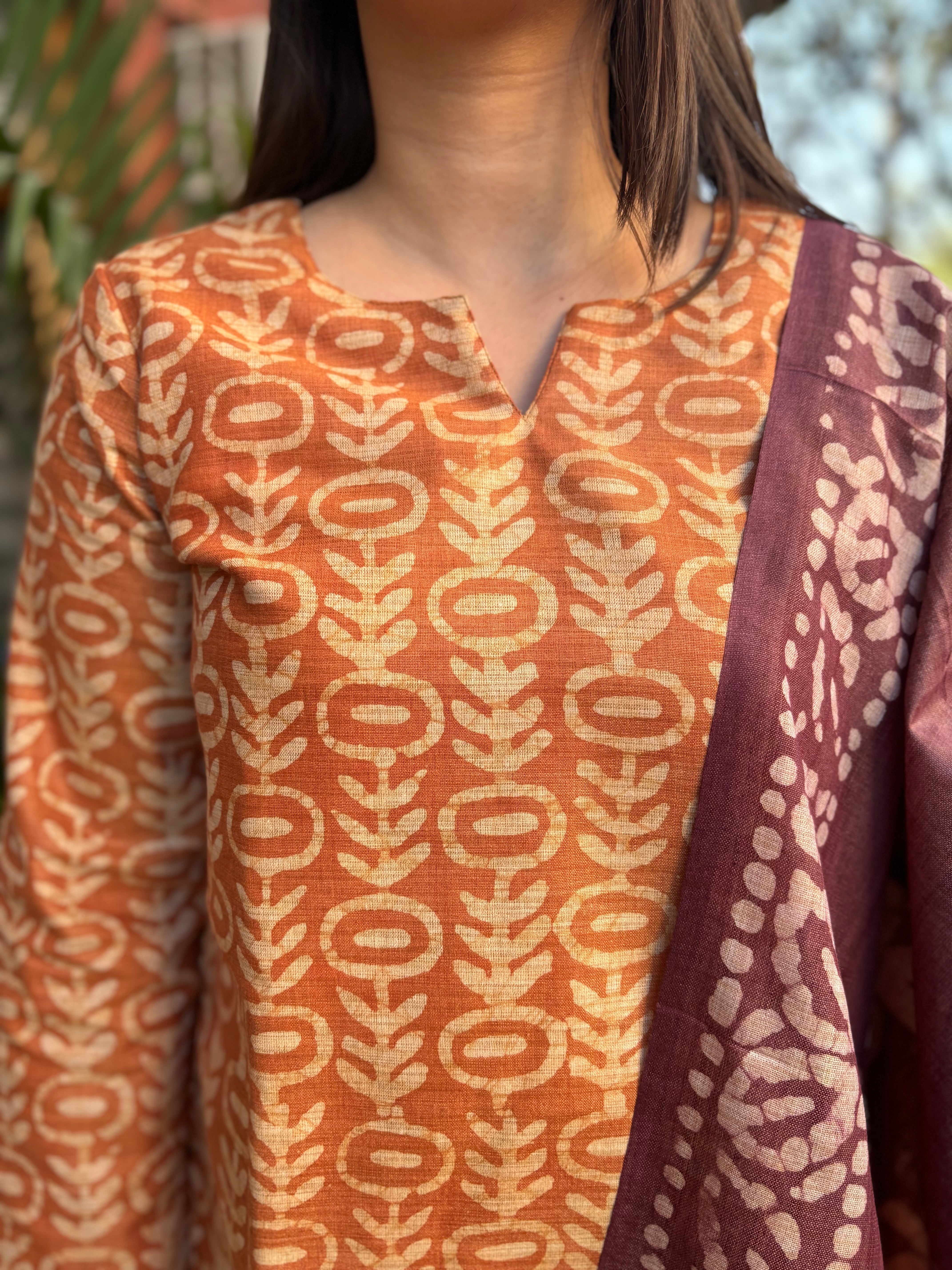 Mustard Tussar Silk suit set