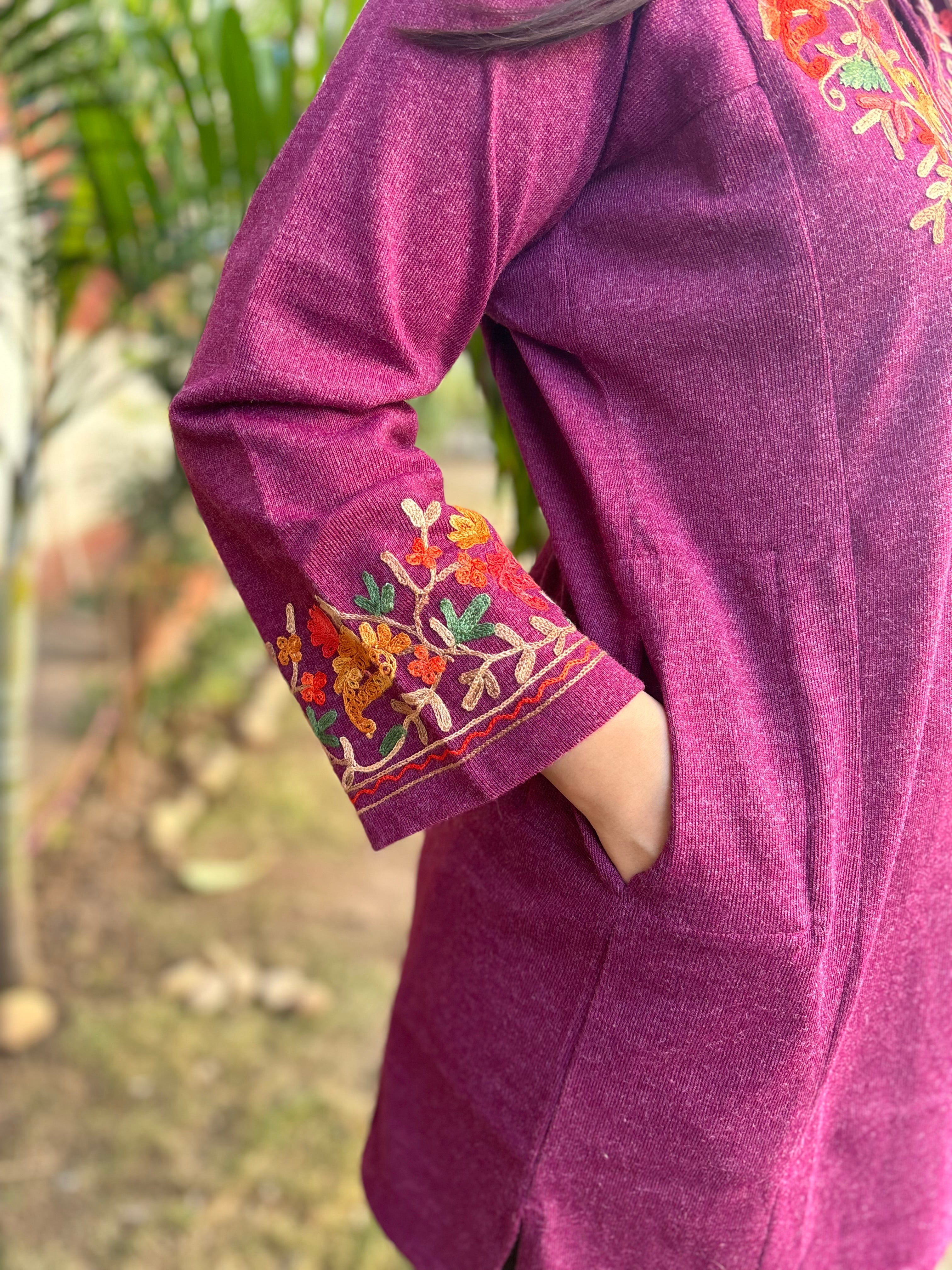 Wine Phiran style Short kurti