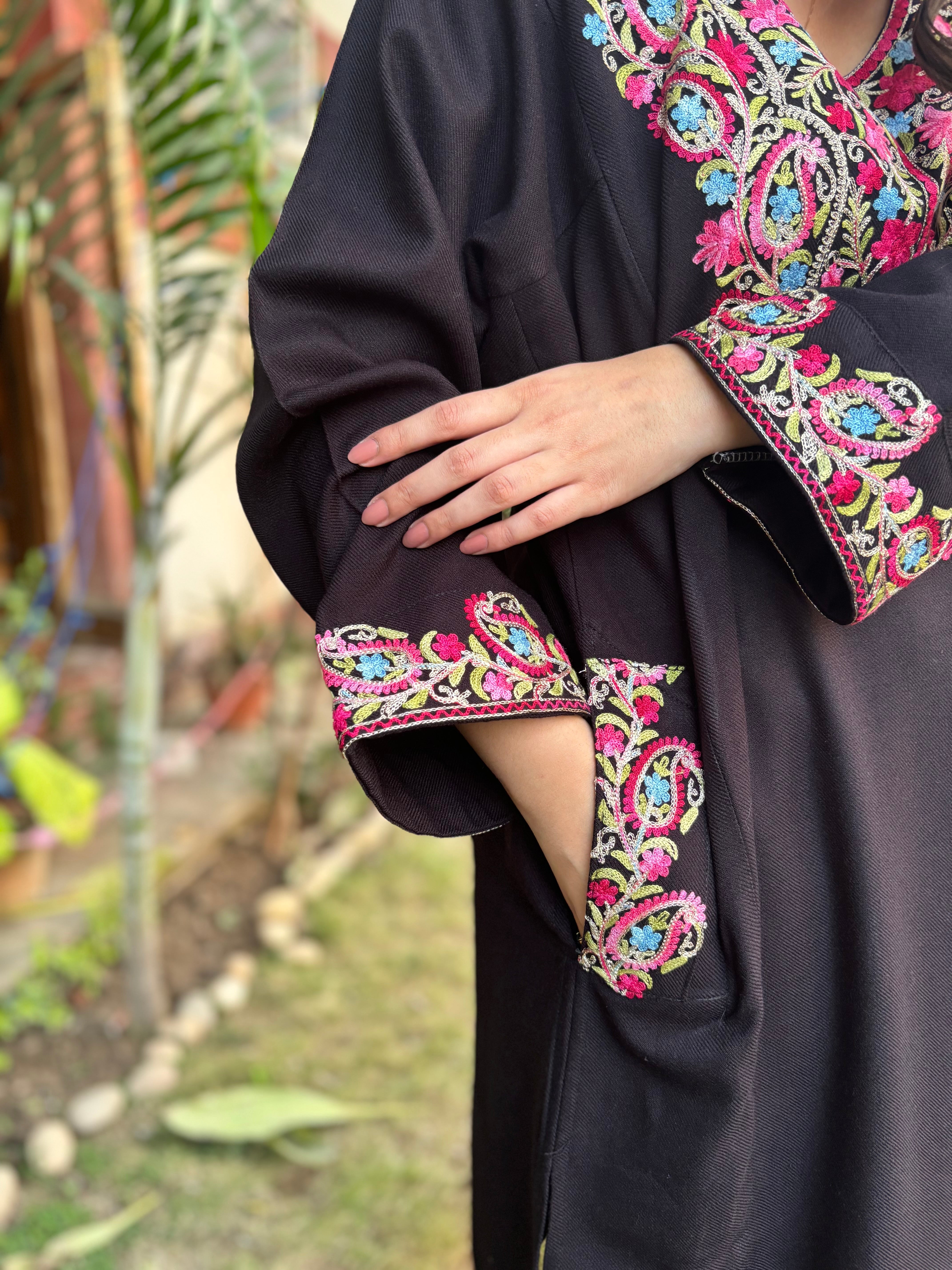 Black embroidered Phiran (Loose fitting)