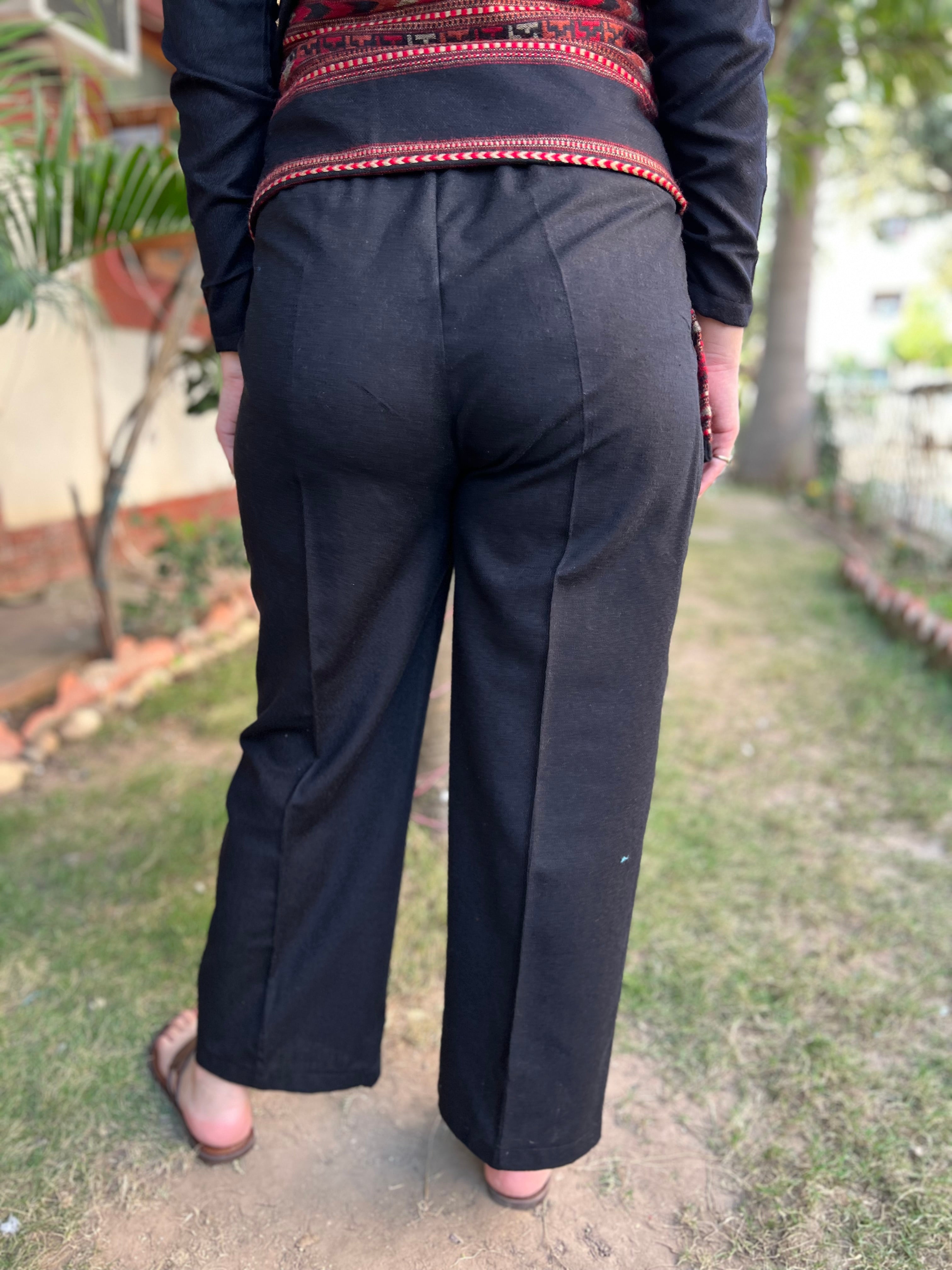 Black woollen palazzo