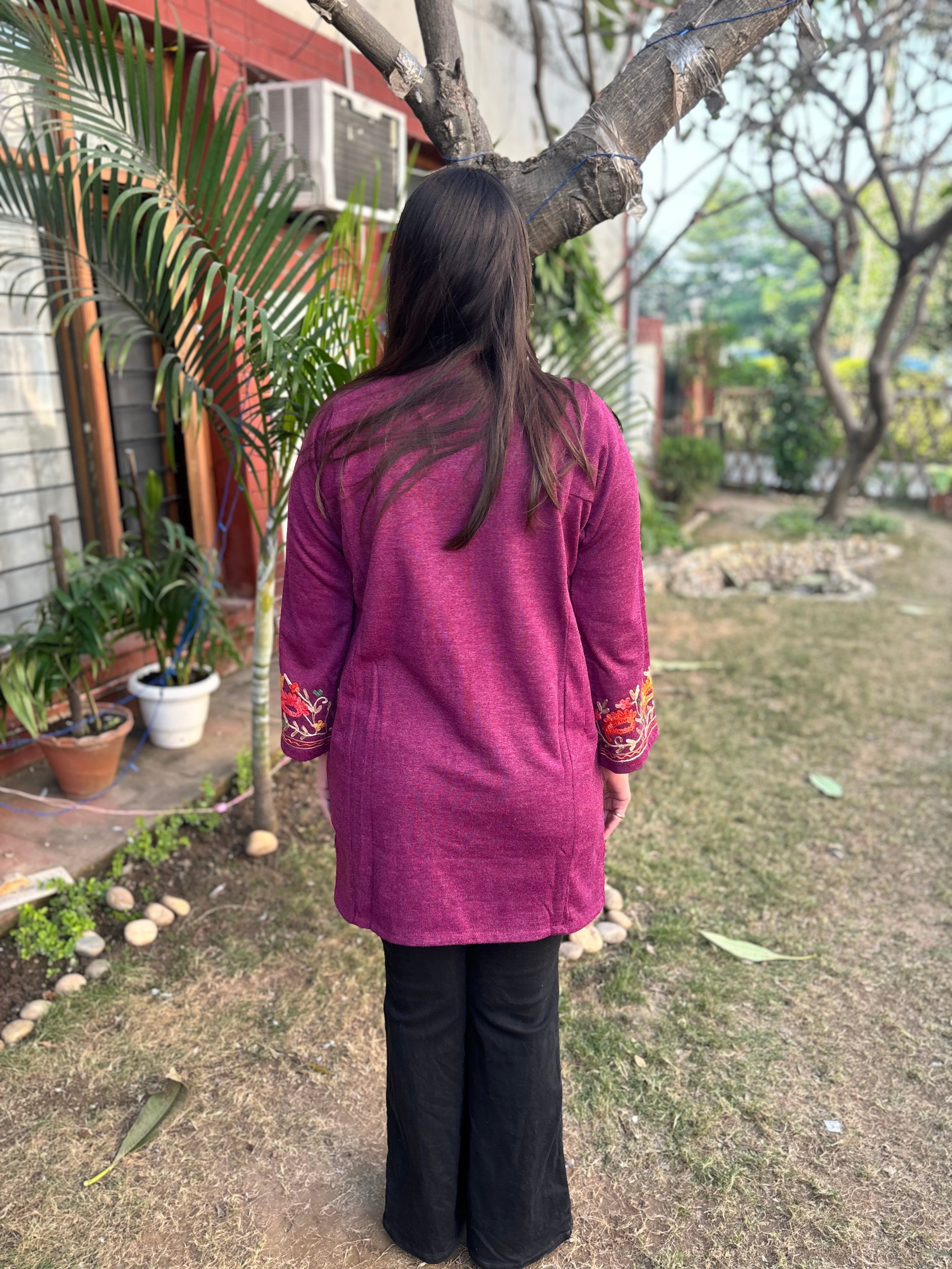 Wine Phiran style Short kurti