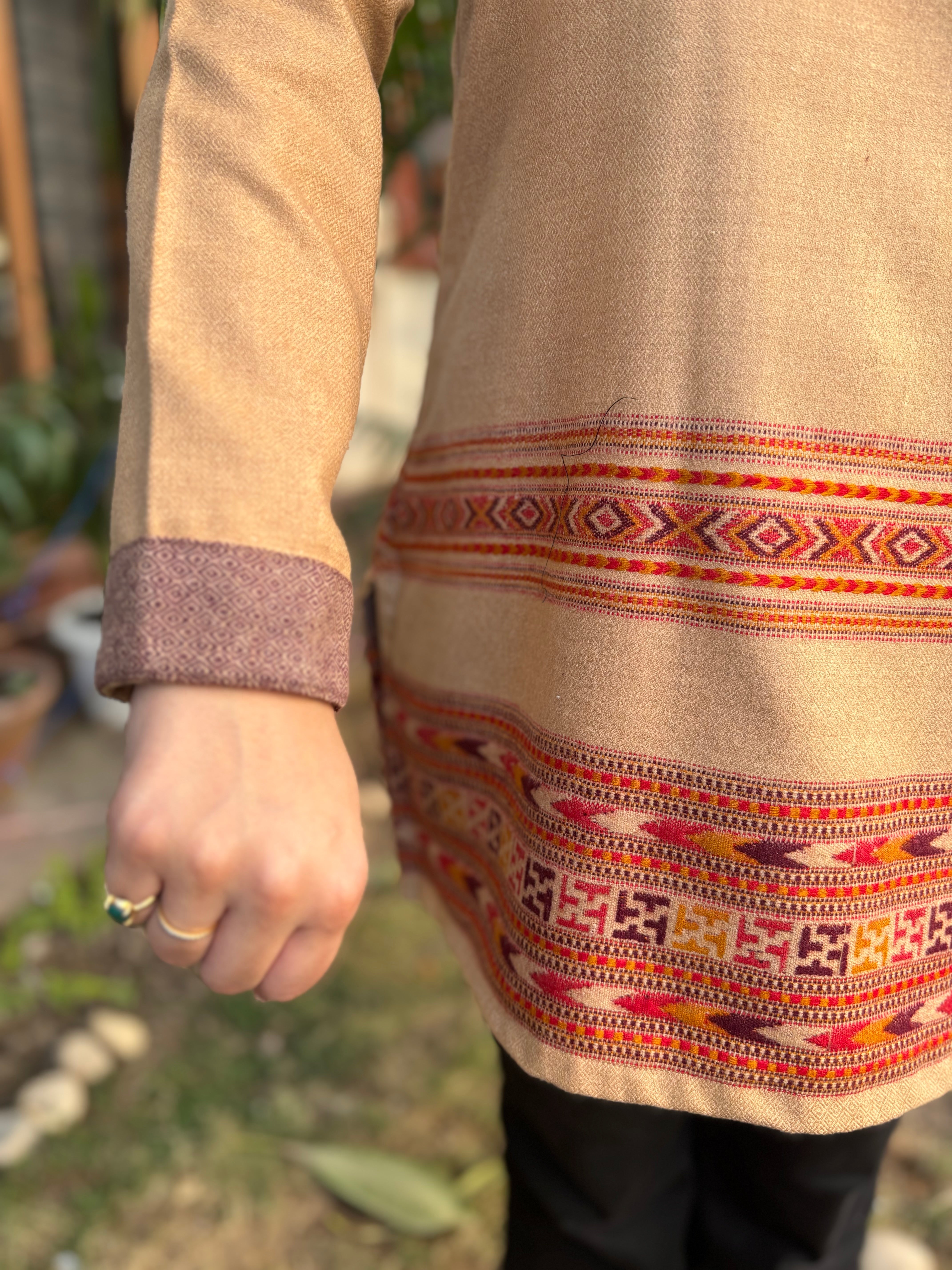 Beige Kullu woollen Kurti