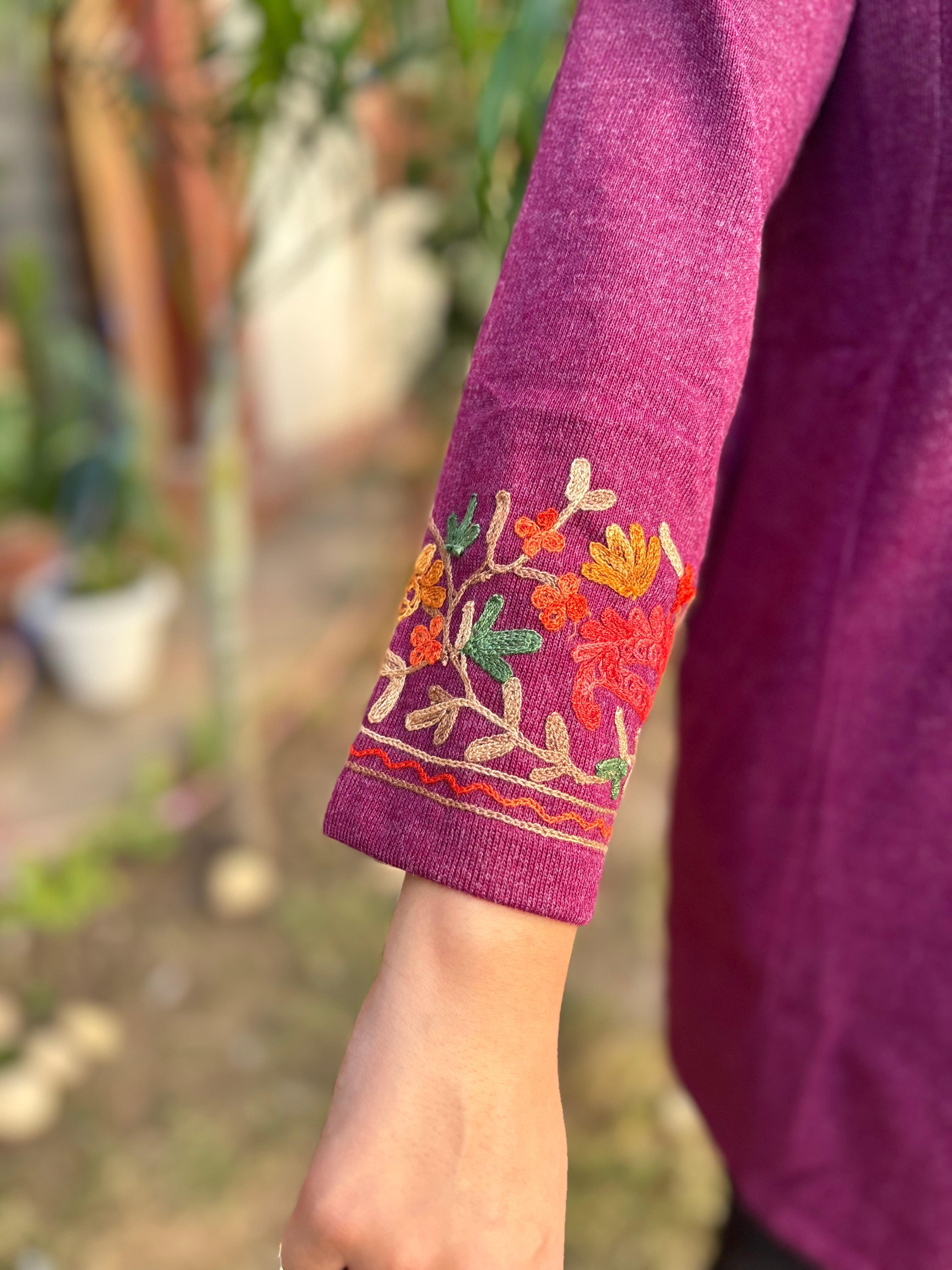 Wine Phiran style Short kurti