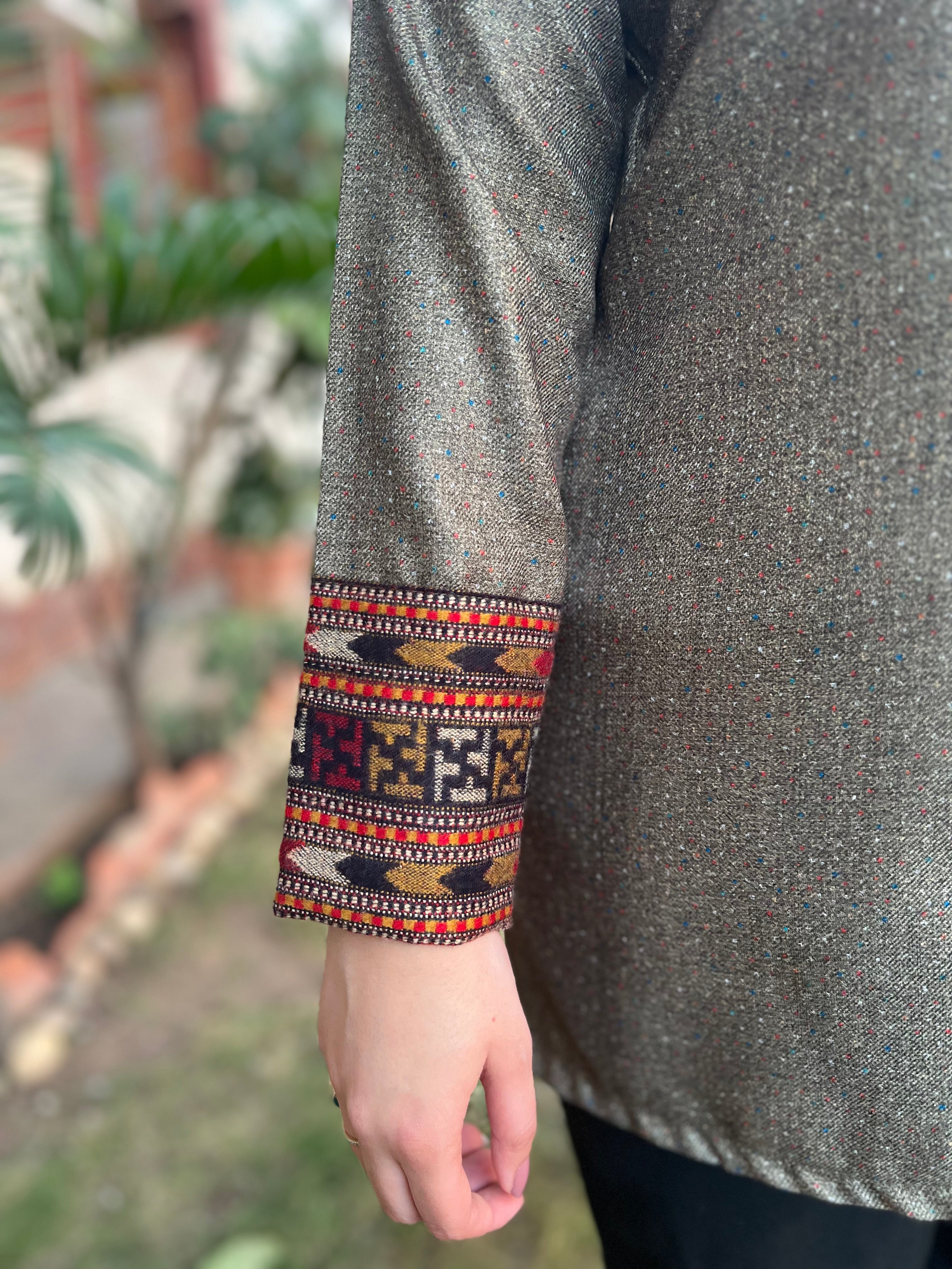 Bottle green kullu border kurti