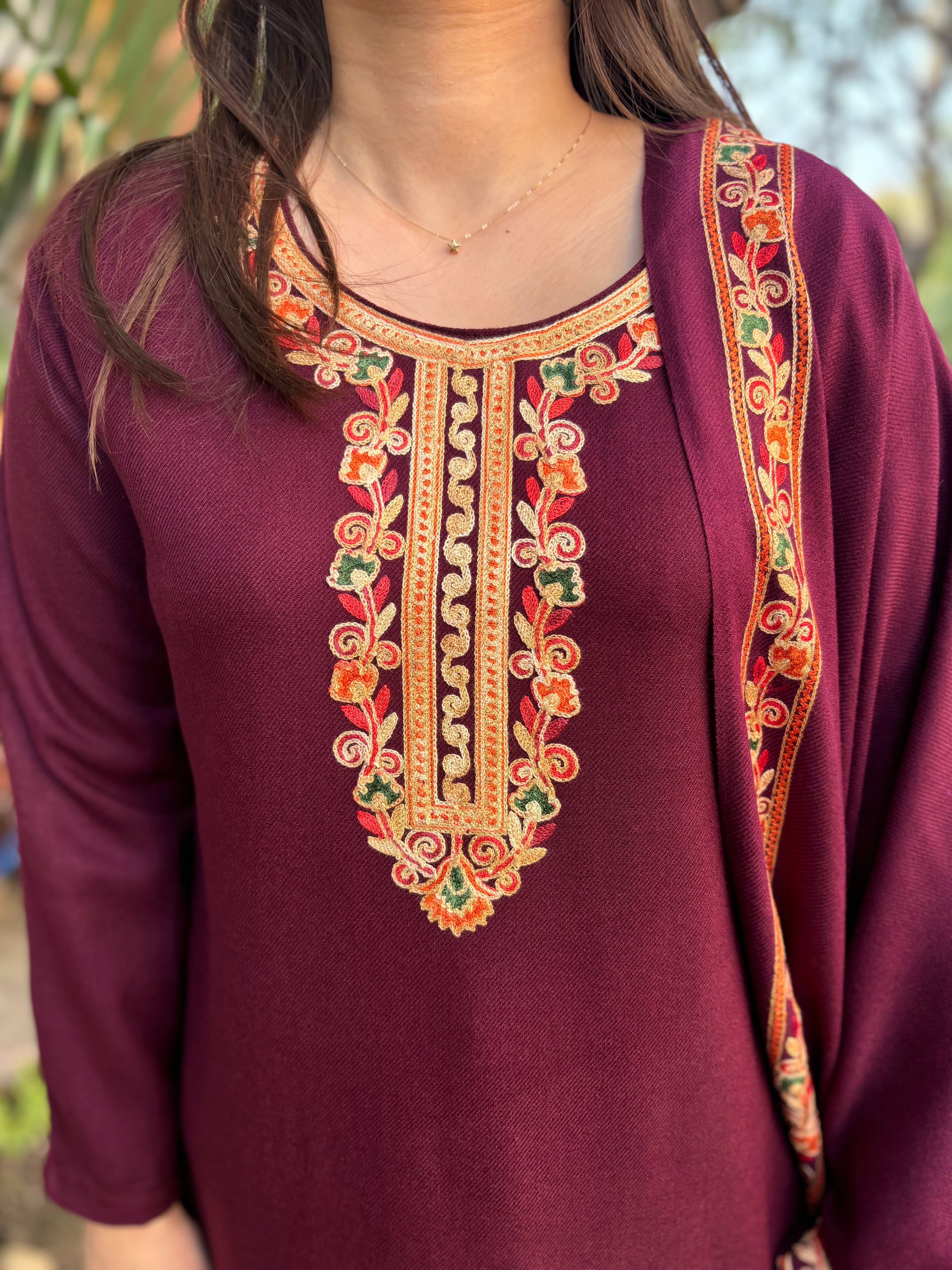 Coca cola embroidered woollen suit set