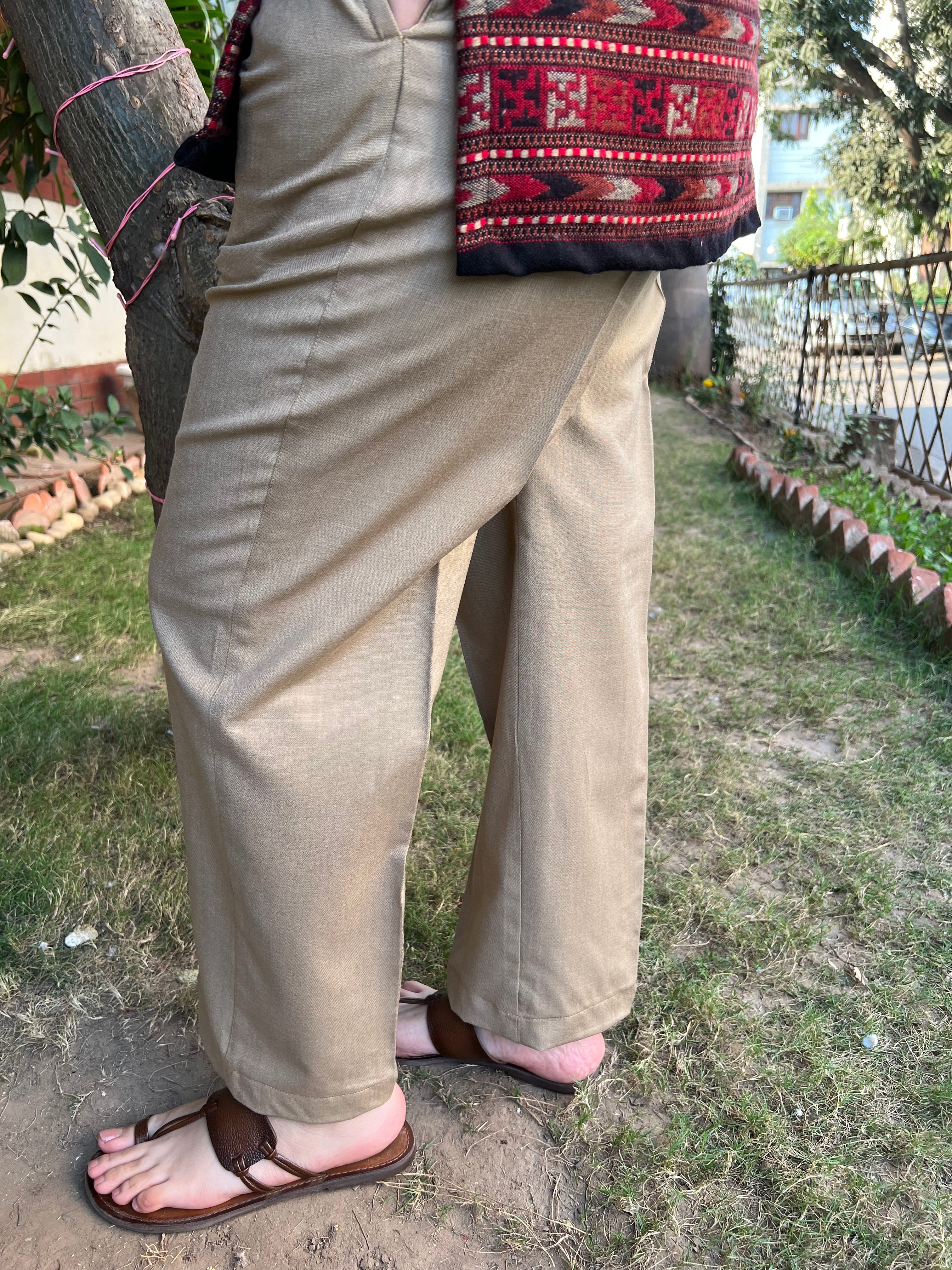 Beige woollen palazzo