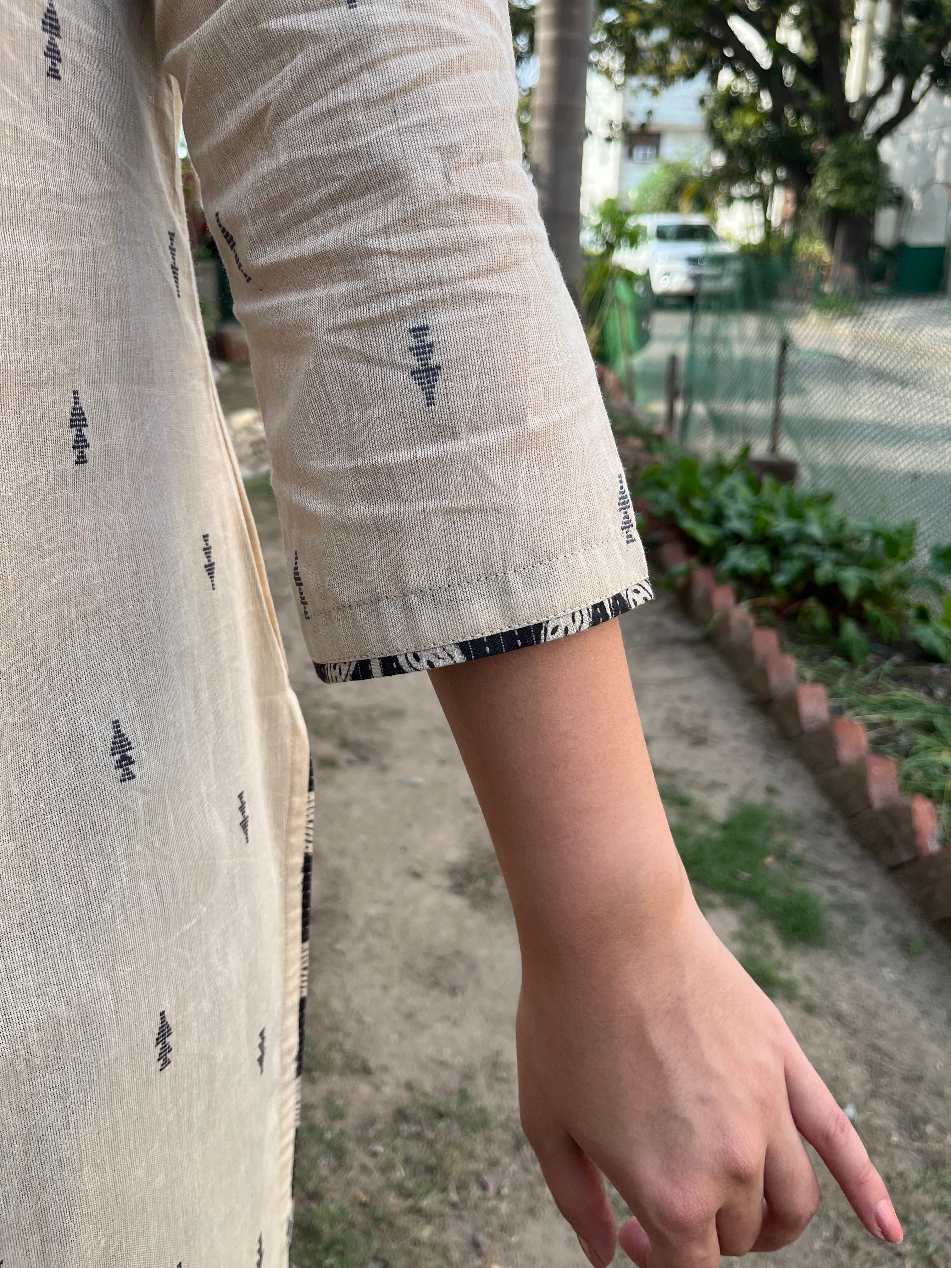 Cream Buti Kurta with Chanderi Duppata