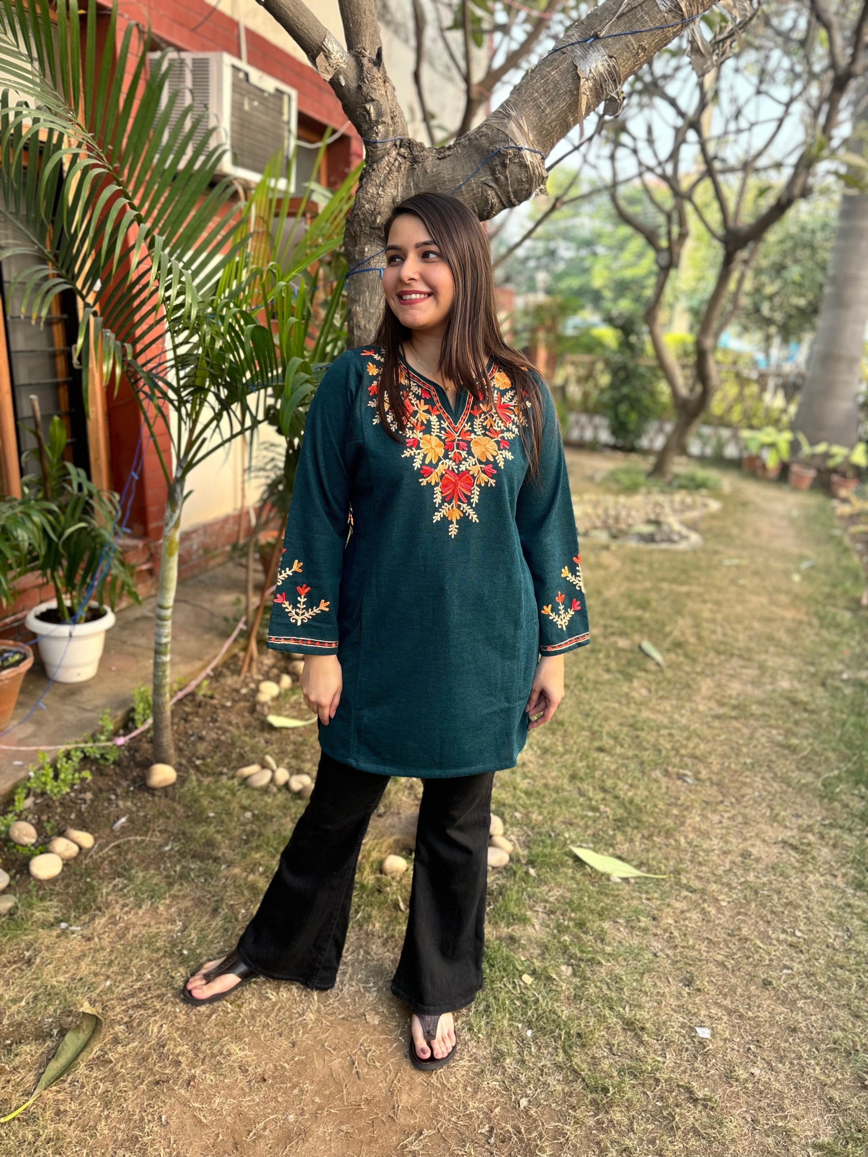 peacock Phiran style Short kurti