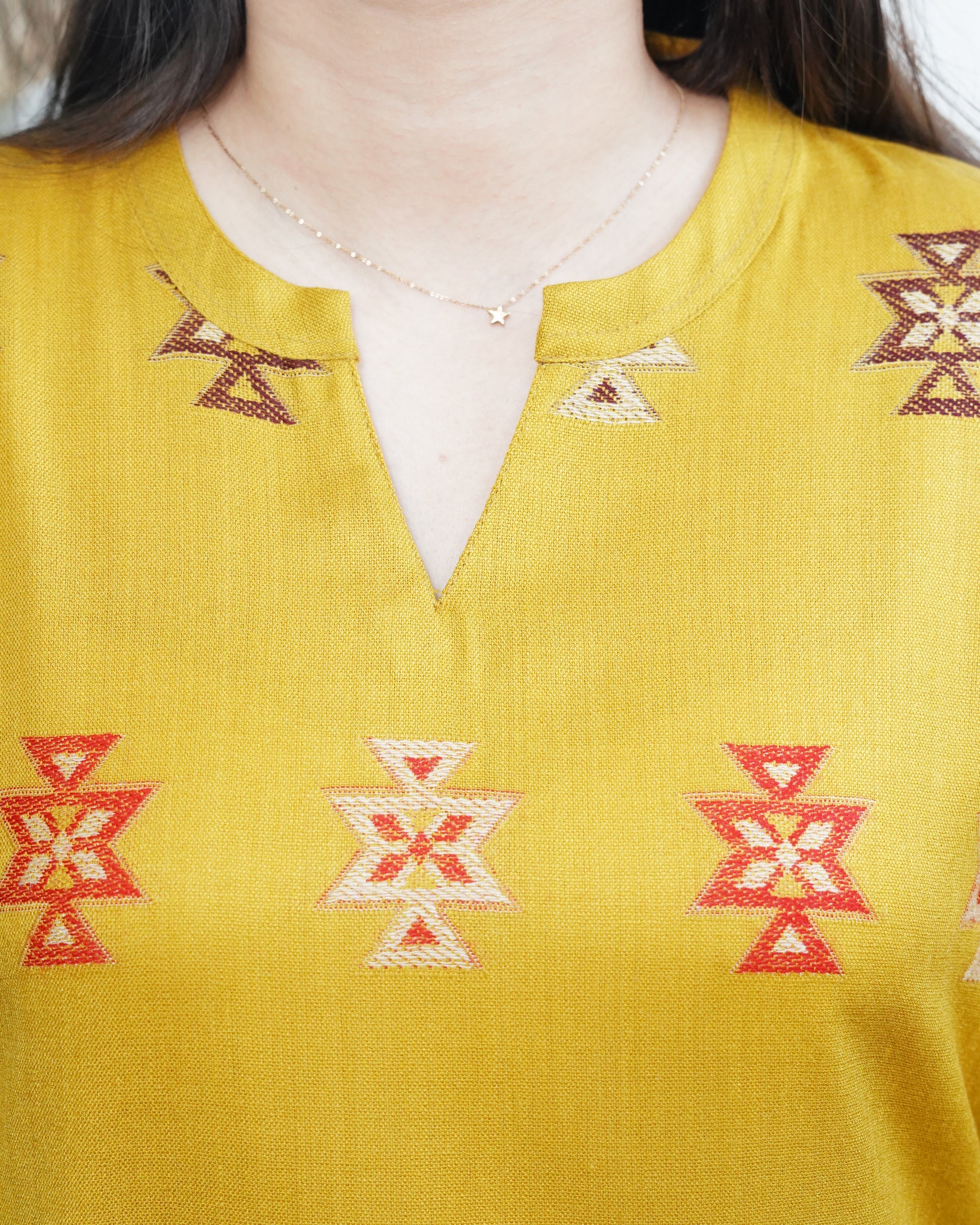 Mustard Kullu Woollen long kurta