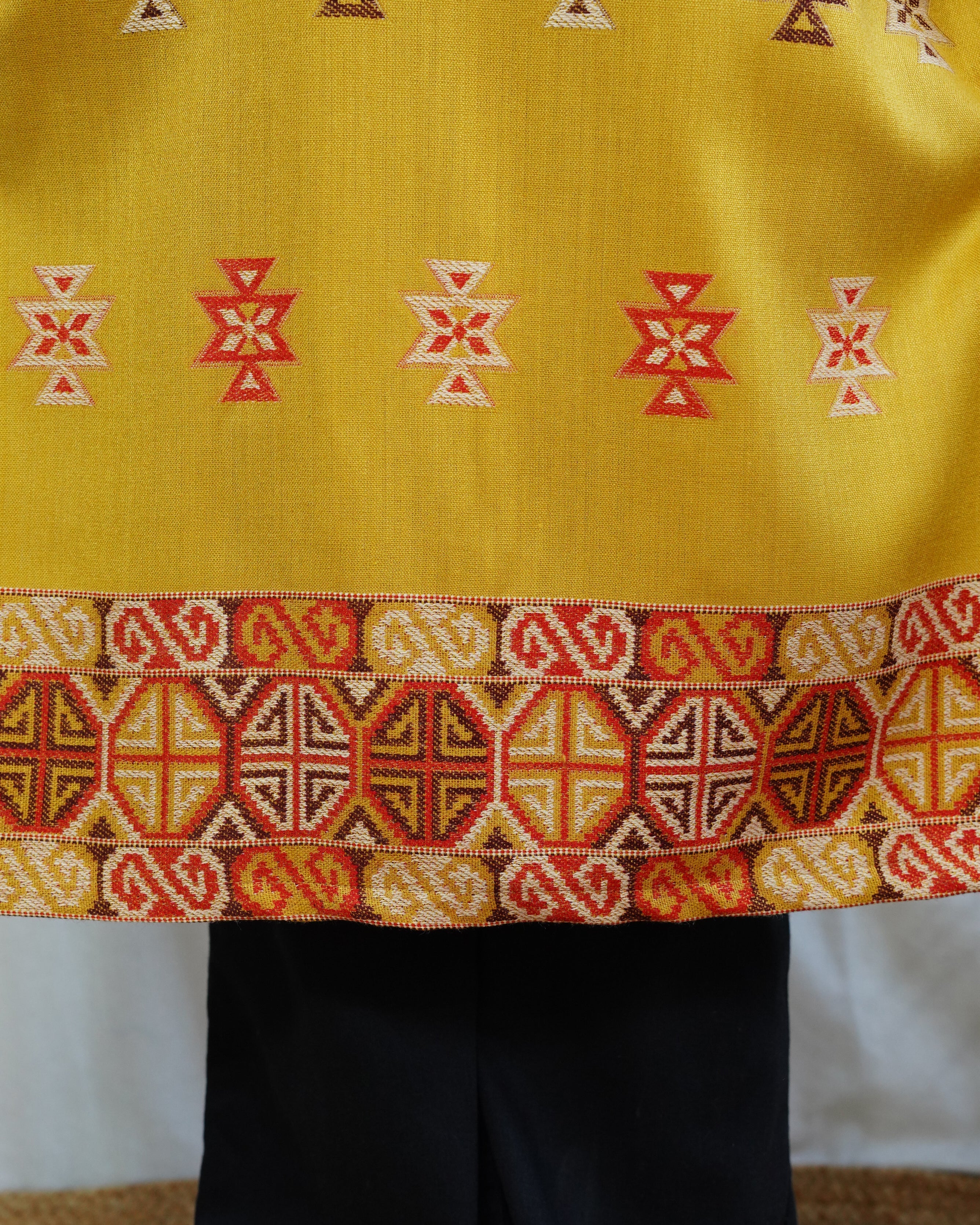 Mustard Kullu Woollen long kurta
