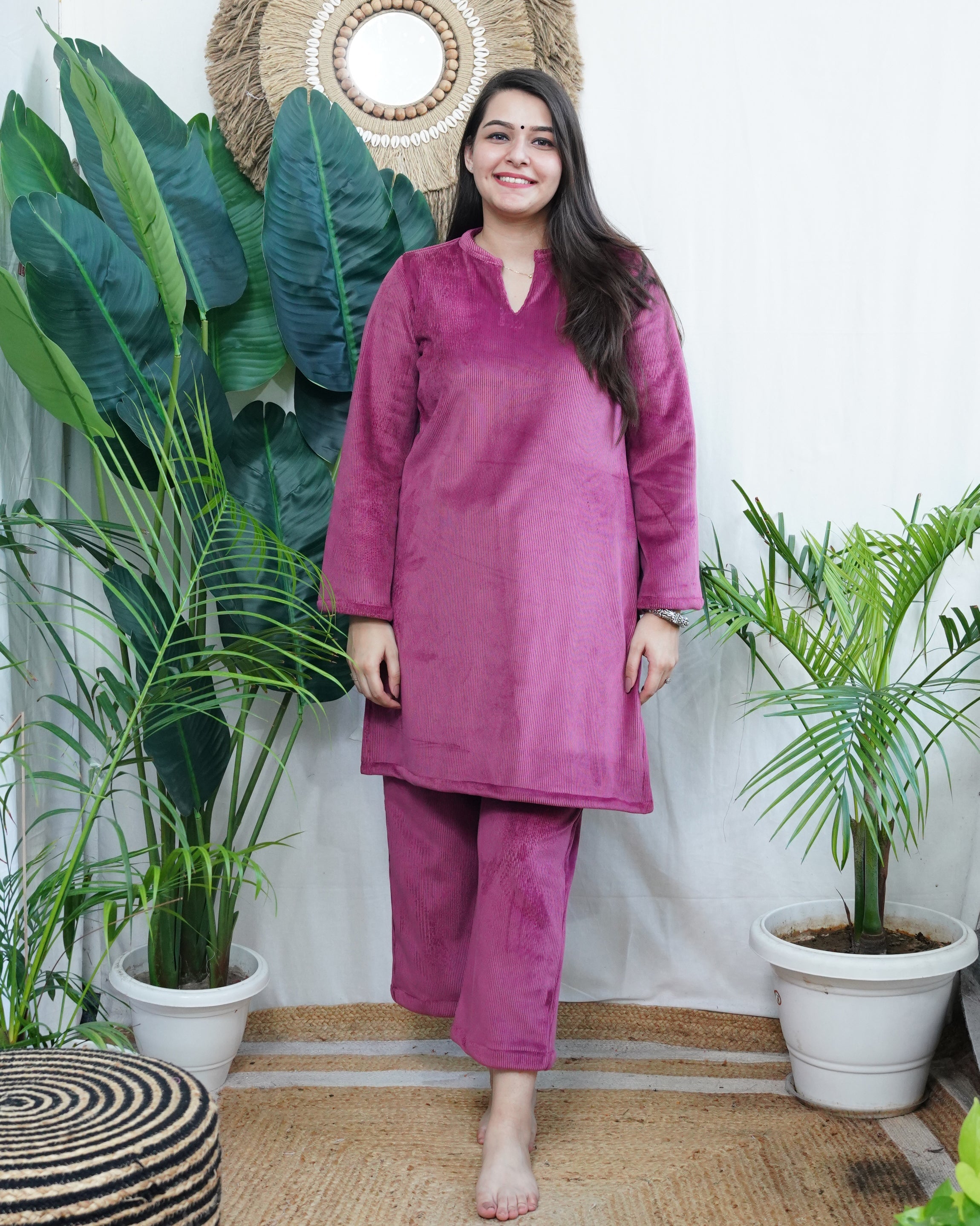 Blush Pink Imported woollen coord set