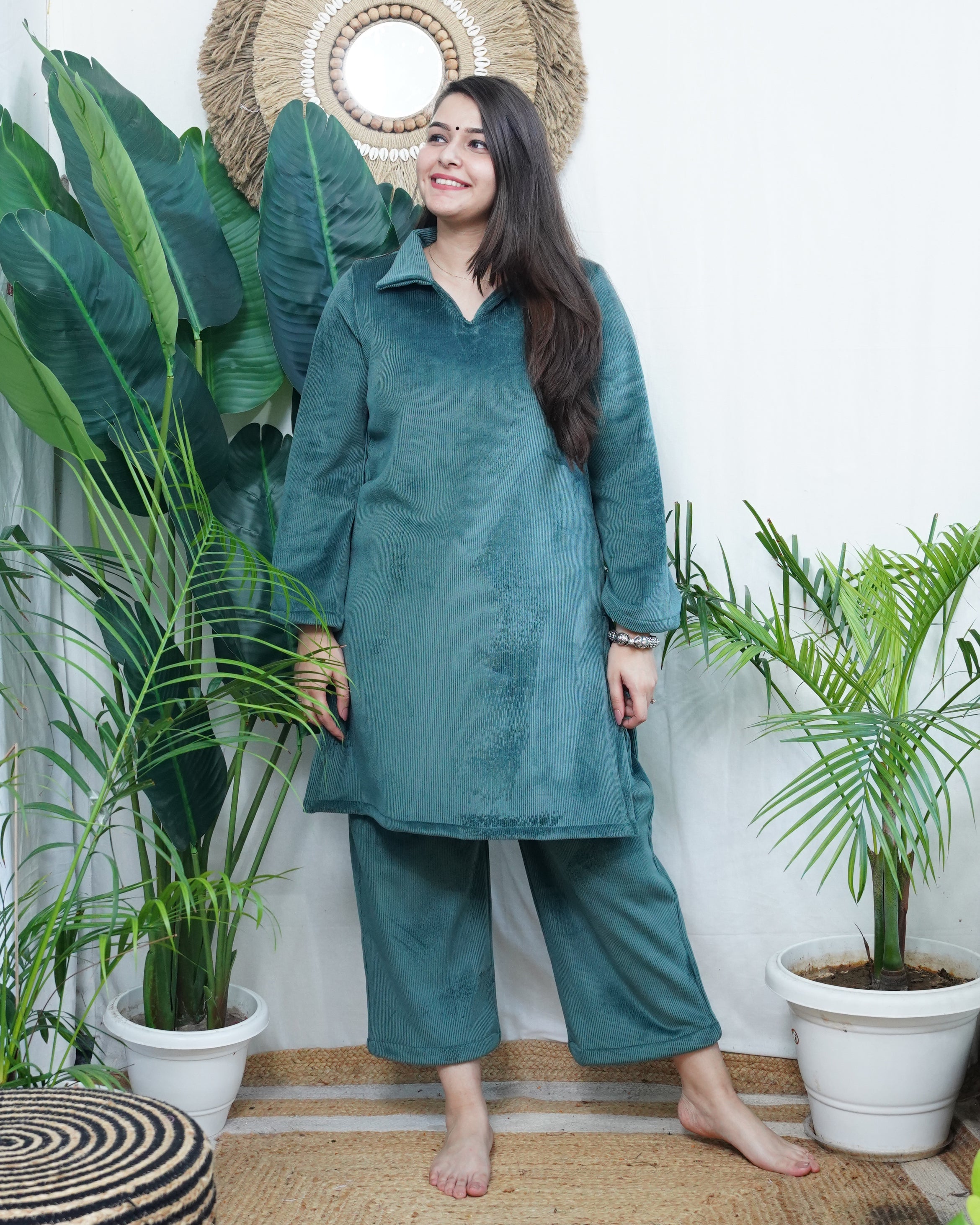 Teal Imported woollen coord set