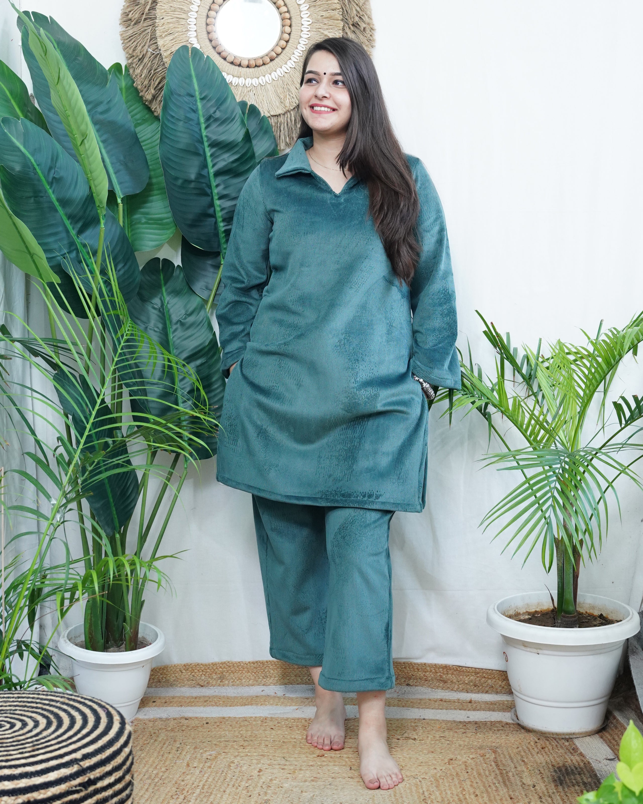 Teal Imported woollen coord set
