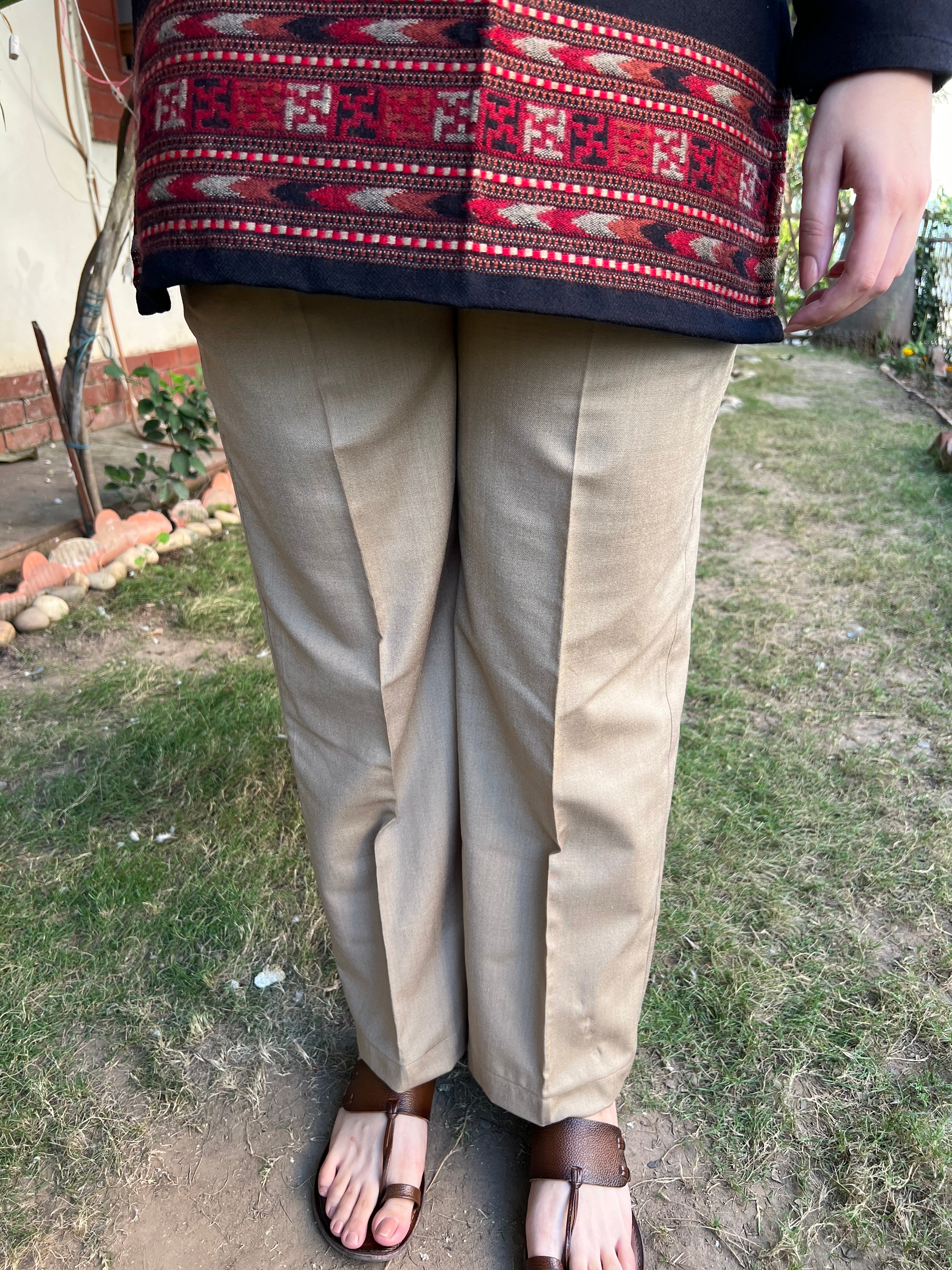 Beige woollen palazzo