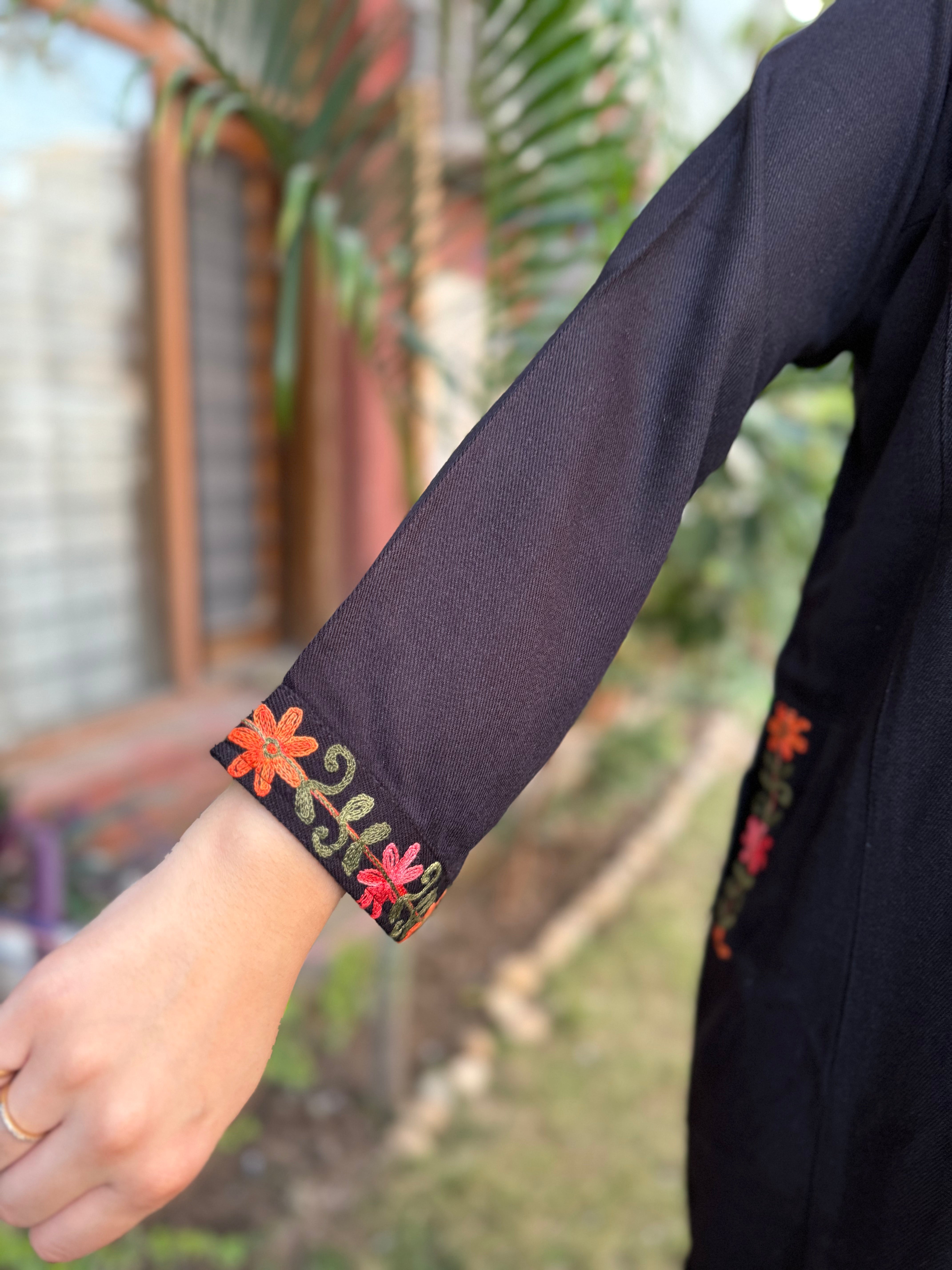 Black embroidered Phiran (Loose fitting)