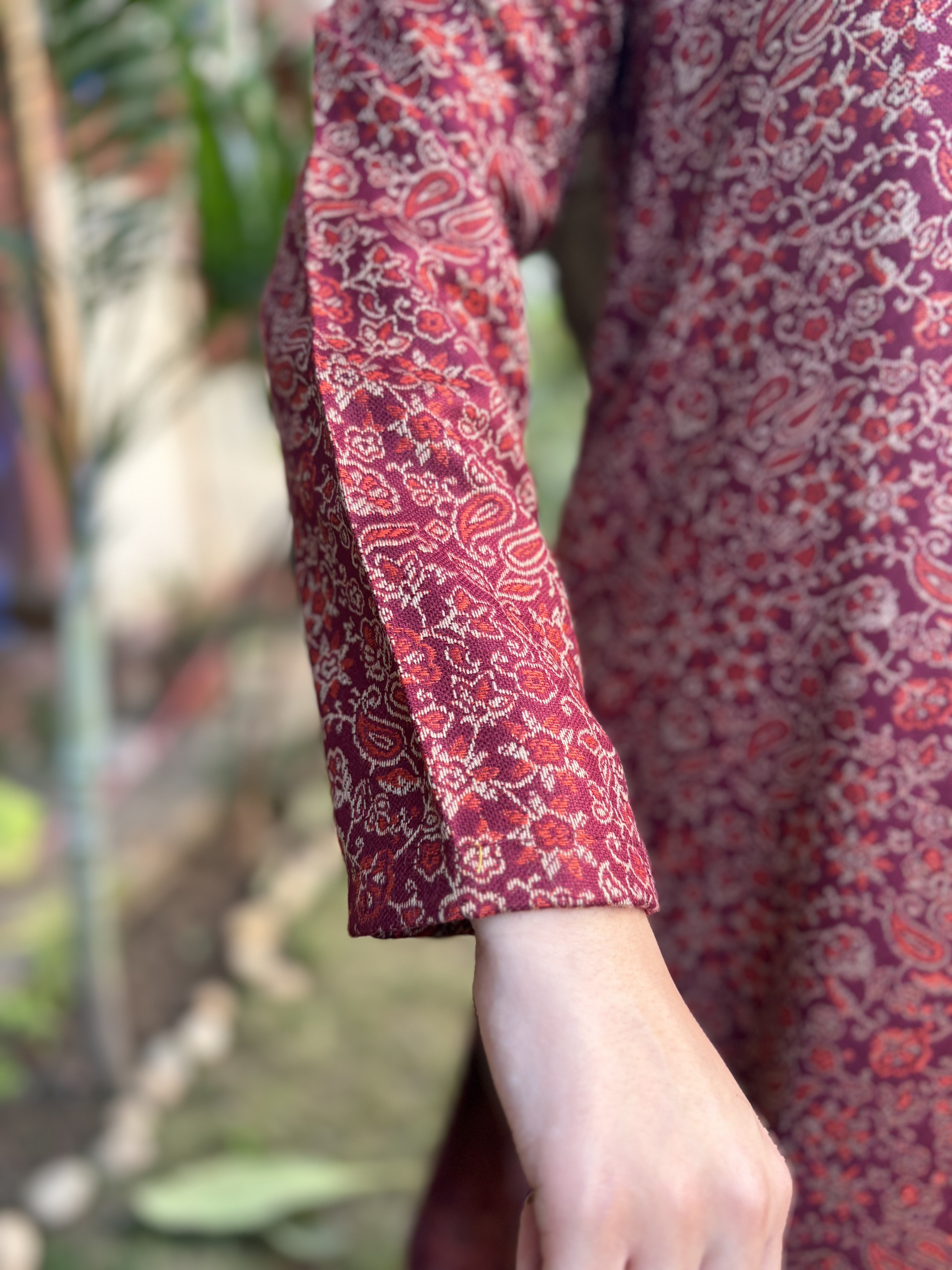Maroon ambi woollen kurta