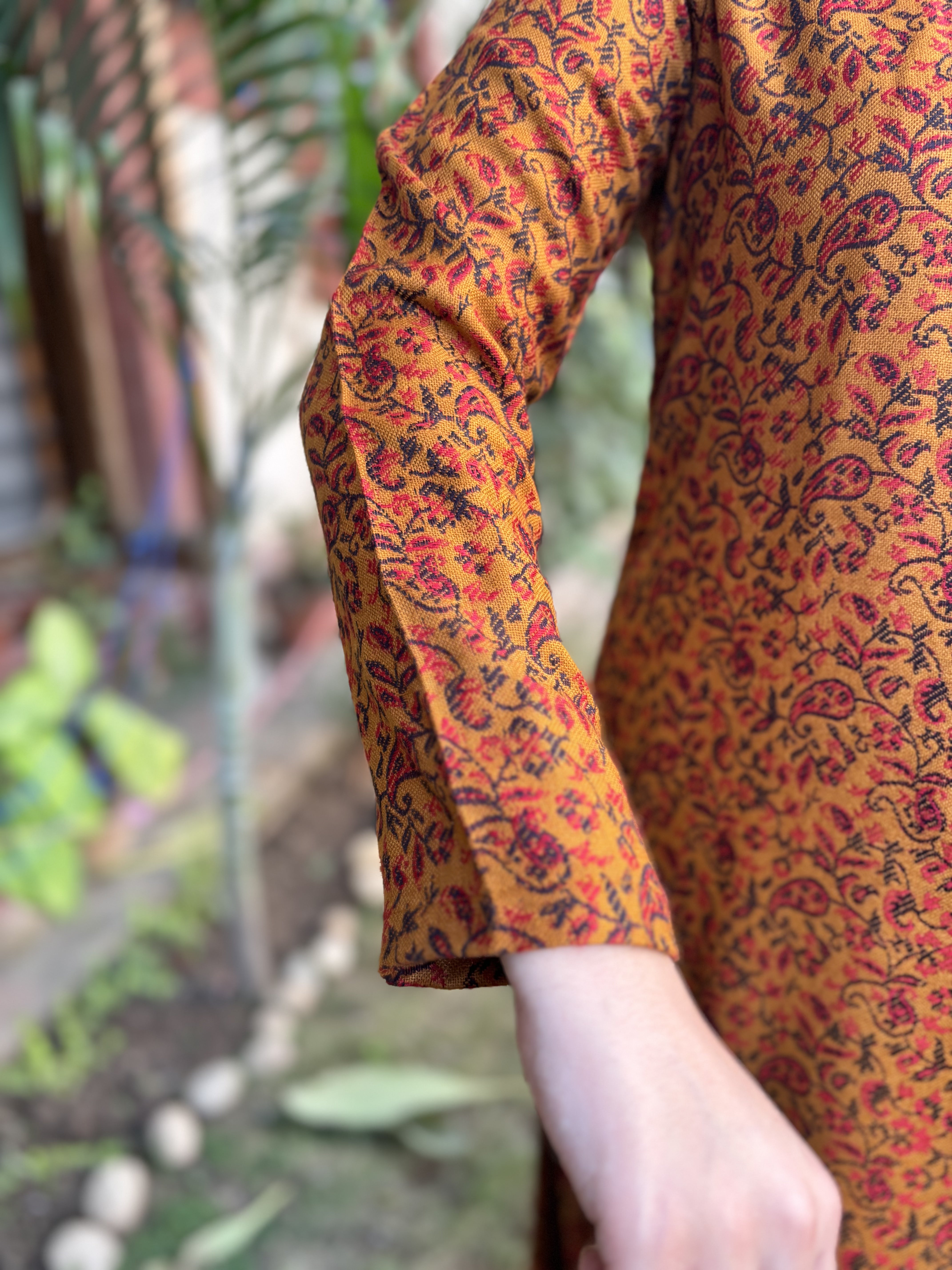 Mustard ambi woollen kurta