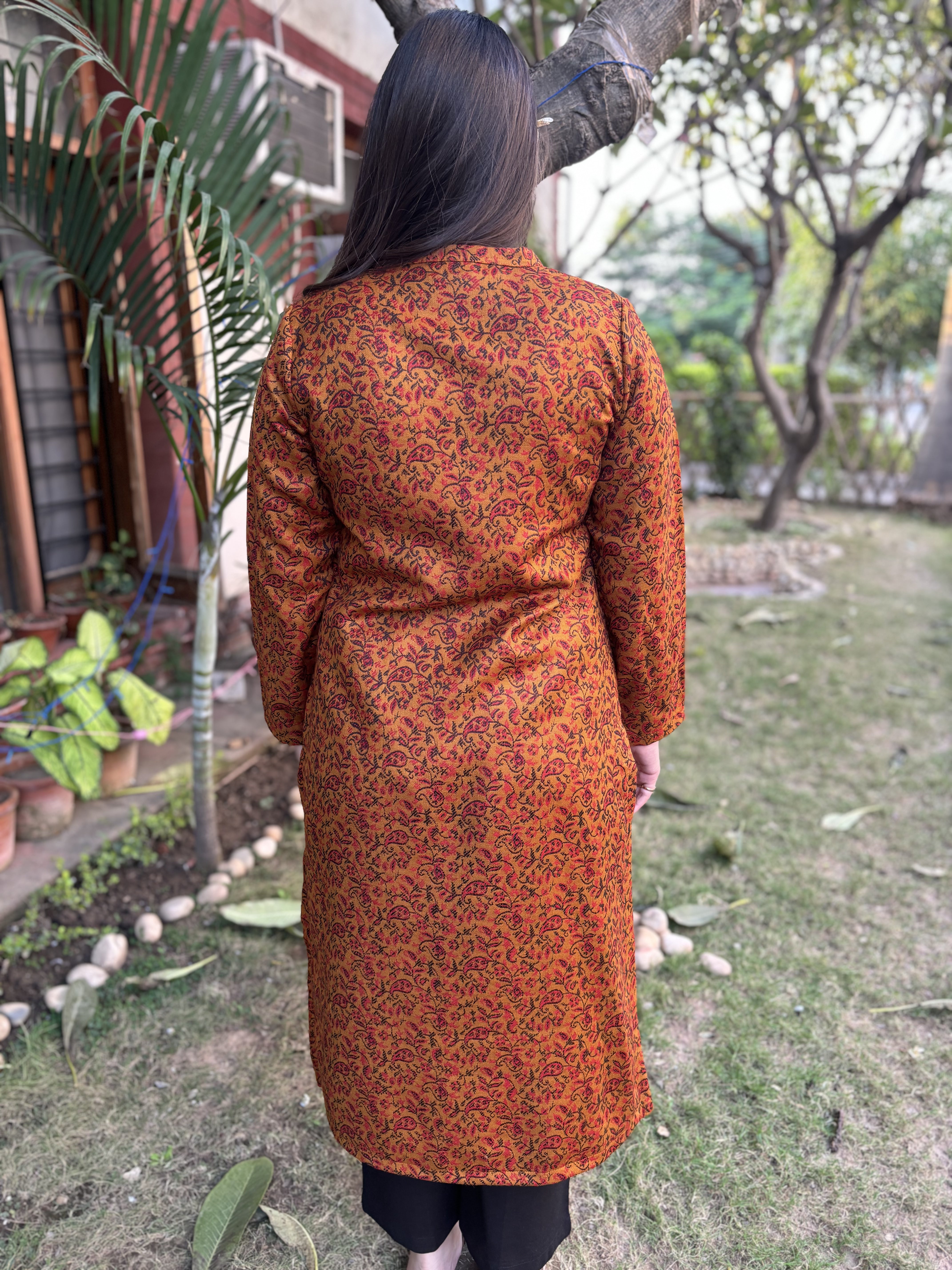 Mustard ambi woollen kurta