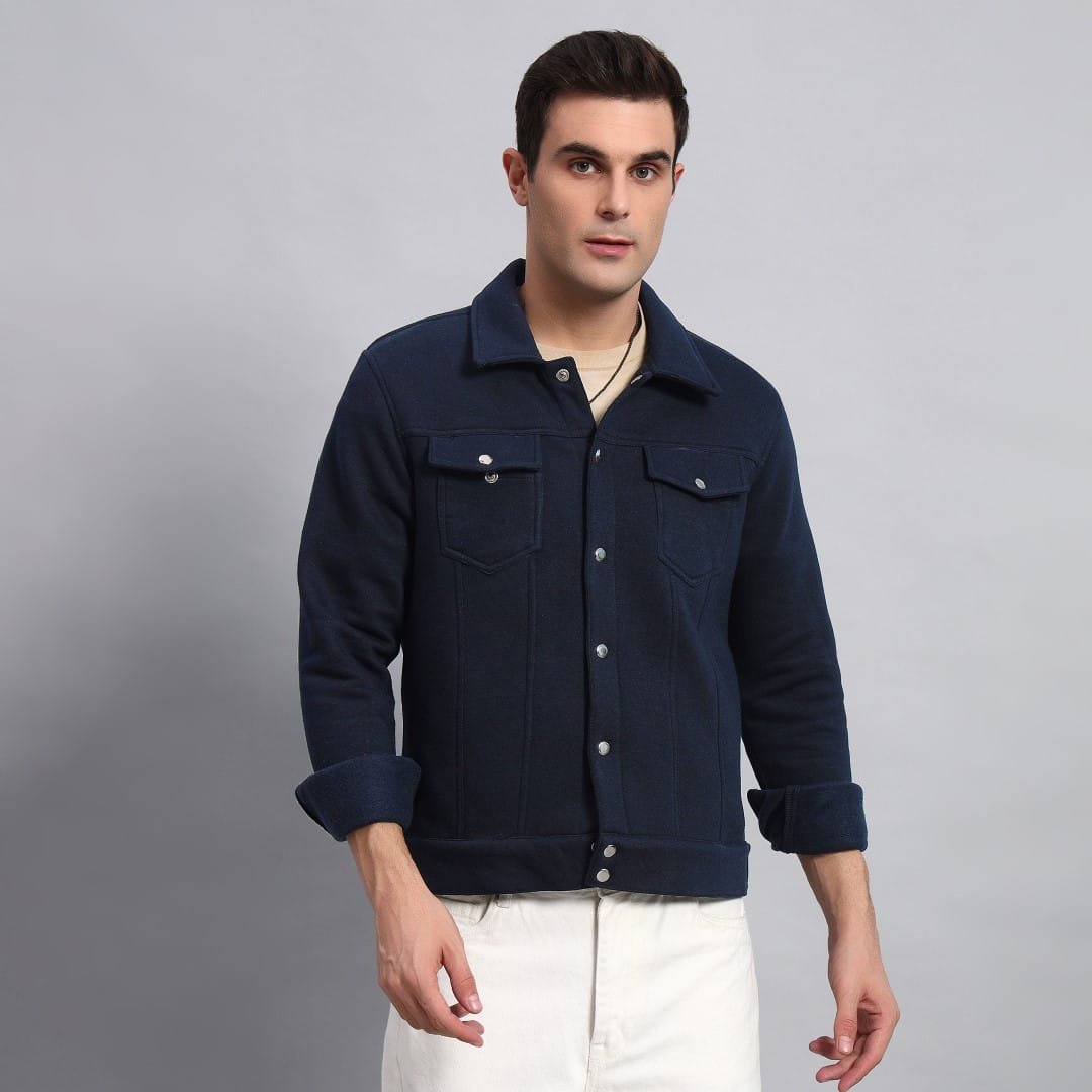 NAVY BLUE TRUCKER JACKET FOR MEN