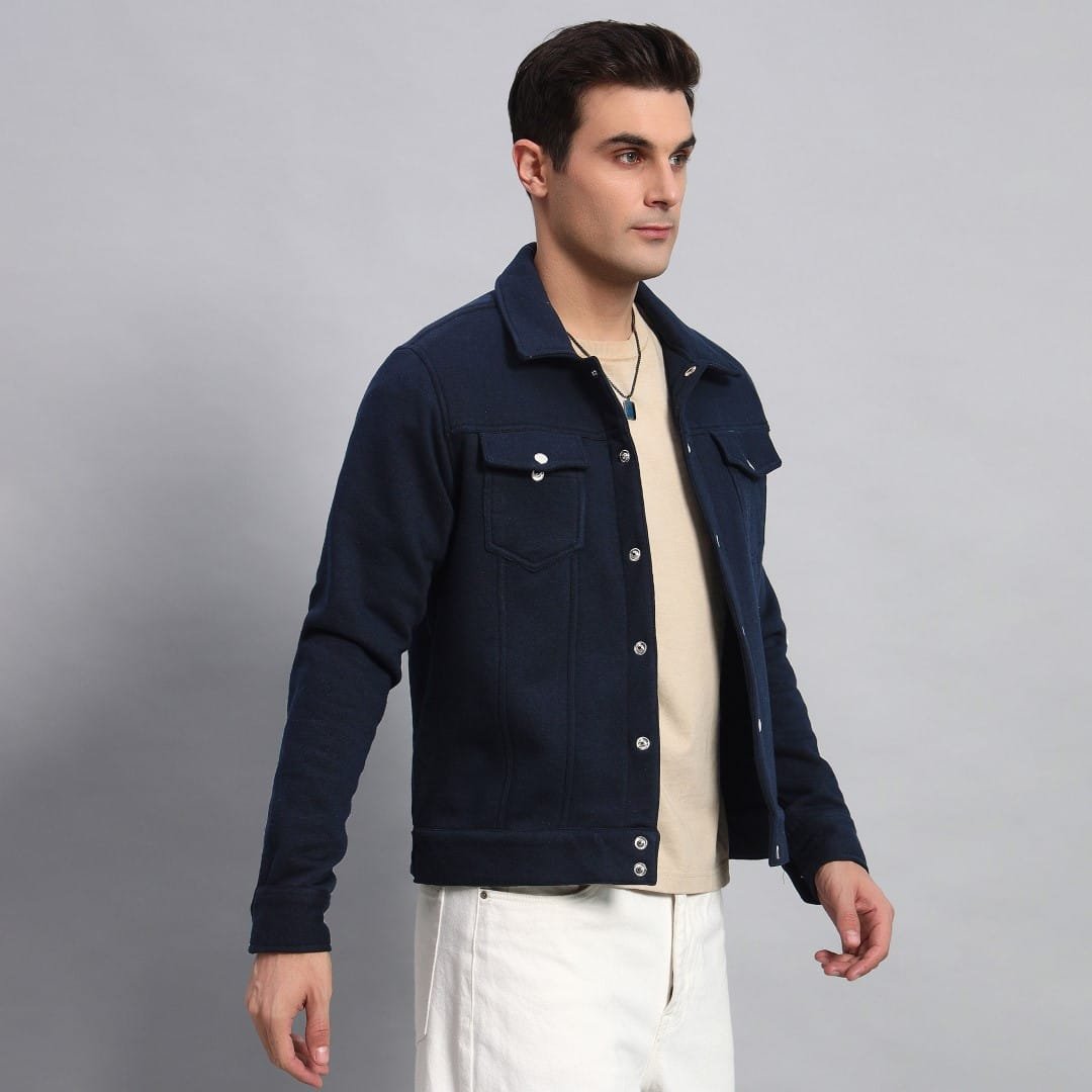 NAVY BLUE TRUCKER JACKET FOR MEN