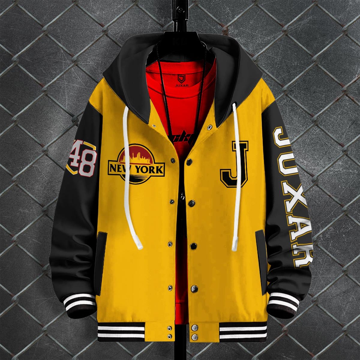 NEW YORK J VARSITY HOOD JACKET