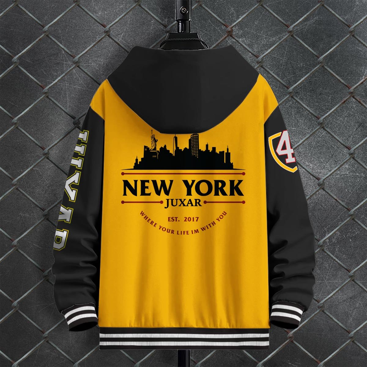 NEW YORK J VARSITY HOOD JACKET
