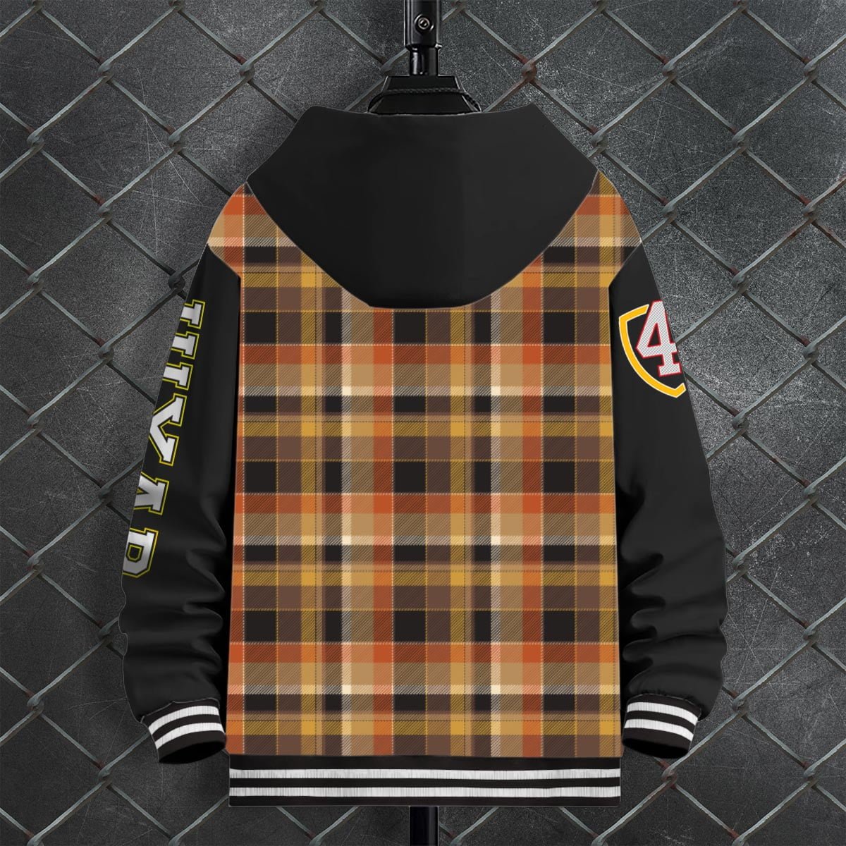 CHECKED 48 VARSITY HOOD JACKET