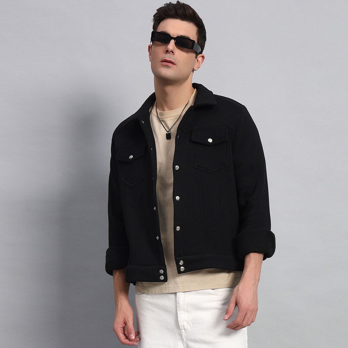 BLACK TRUCKER JACKET